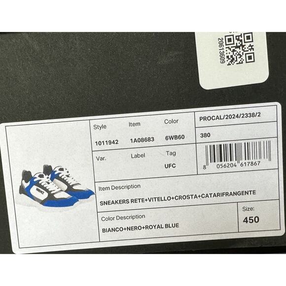 Versace Medusa Men’s White/Black/Blue Sneakers 12 US (45 Eu) 1011942 IT NIB $825 main image 10